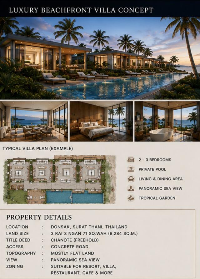 🏝️ ขายที่ดินติดทะเล ดอนสัก สุราษฎร์ธานี โฉนด น.ส.4 จ. (Land Title: Chantel (Nor Sor 4 Jor) Full Ownership 8