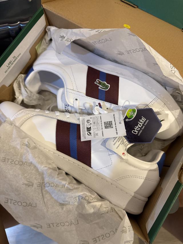 รองเท้า Lacoste Carnaby pro car 124 WHT/Dk BLU เบอร์ 42/8 UK กล่องครบ