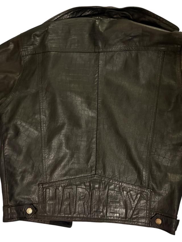 เสื้อ jacket Harley Davidson อก38 ยาว23 ตำหนิกระดุมบนขาด/รอยแตกใต้แขน รูปที่ 3