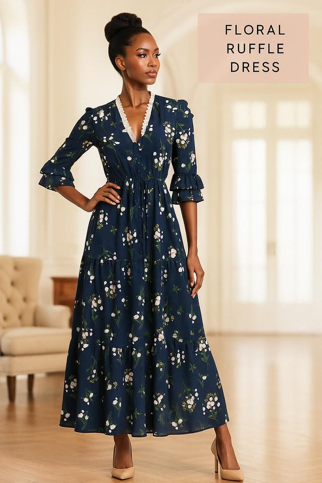 เดรส Meadow Bloom Maxi เดรสแม็กซี่ดอกหญ้า@SP021