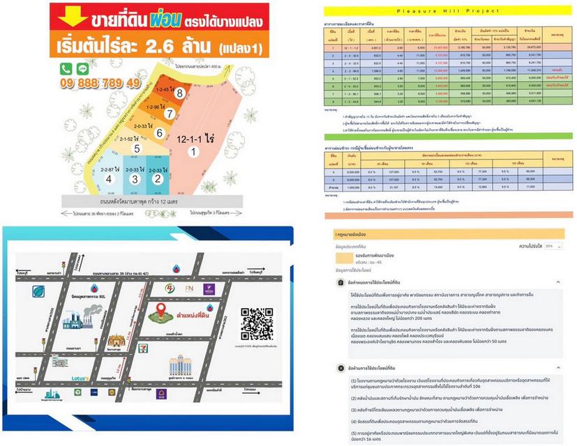 ขายที่ดินมาบตาพุด ใจกลางเมืองระยอง ใกล้ถนนสุขุมวิท มีหลายแปลง 1.5 ไร่ - 12 ไร่ เริ่ม 2.6 ลบ. ต่อไร่ 2