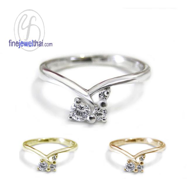 Finejewelthai-แหวนเพชร-เพชรสังเคราะห์-แหวนเงินแท้-R1185cz