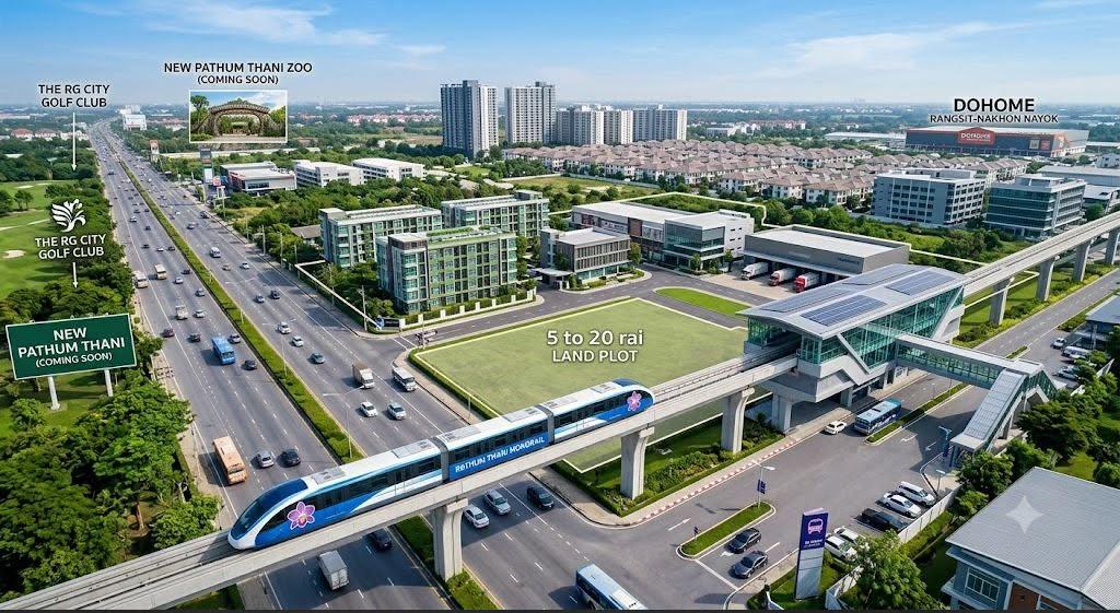 ขายที่ดินติดถนน รังสิต-นครนายก คลอง6 5