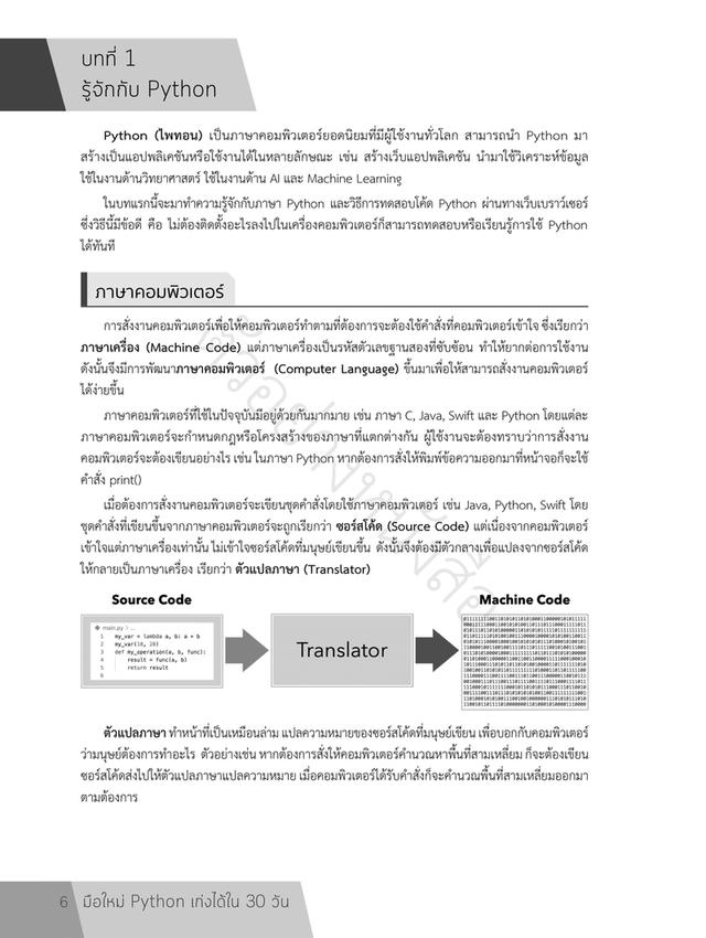 หนังสือ มือใหม่ Python เก่งได้ใน 30 วัน