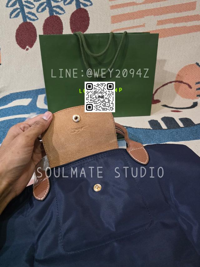 กระเป๋า เลอปิยาจ Le Pliage Original M Tote Bag Navy สีน้ำเงิน หูยาว ไซส์เอ็ม  15