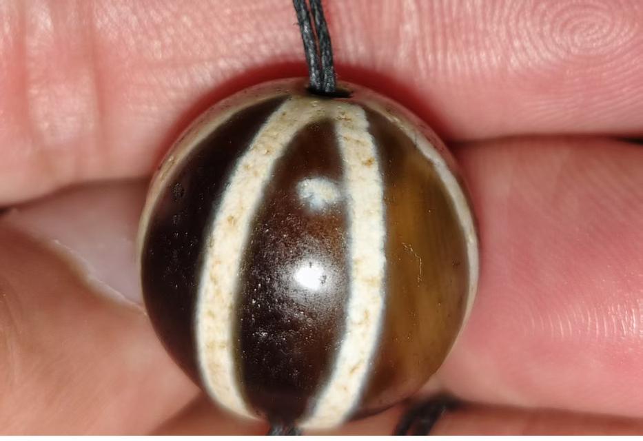 ลูกปัดพยูโบราณ BEAUTIFUL ANCIENT PUMTEKPYU BEAD 8 STRIPE LINEDECORATED ROUND BEAD