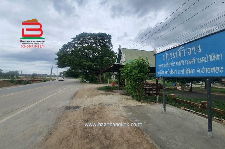 ที่ดินเปล่า ติดแม่น้ำเจ้าพระยา ถนนบ้านน้ำวน เนื้อที่ 3-0-92.6 ไร่ ถนนทางหลวงหมายเลข 3501 อ.ป่าโมก จ.อ่างทอง 12