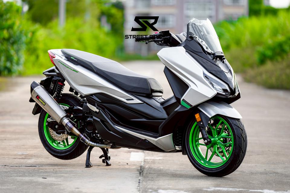 2025 Honda new forza 350 ปี 2025 🔥 🏍️ สีเทา silver + จอ tft รุ่นใหม่ + ล้อเขียว powder coat 9