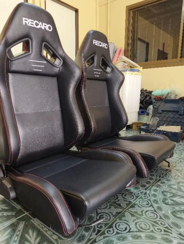 ขายเบาะรถยรต์ RECARO SR7 งานหนังดำล้วนด้ายแดง 2