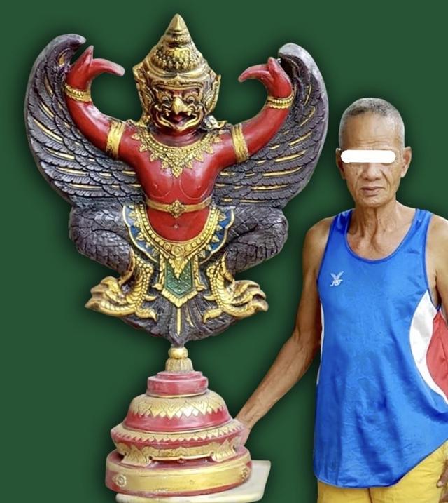 พญาครุฑองค์ลอย ครุฑตั้งโต๊ะบูชา ขนาดกว้าง65ซม 5