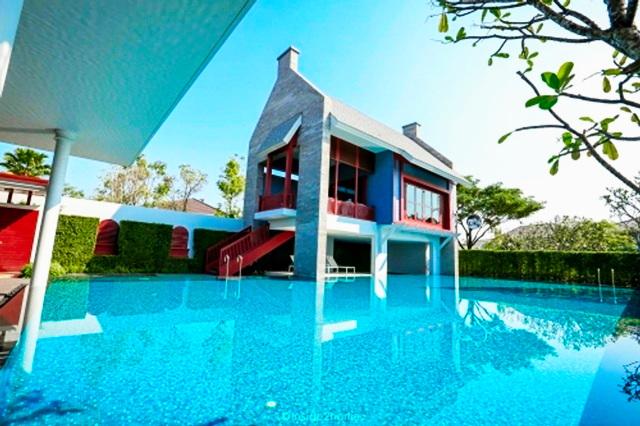 ตกแต่งพร้อมเฟอร์ฯ ร่มรื่น วิวสวน บ้านเดี่ยว 2 ชั้น แพรกษา ศรีนครินทร์ สุขุมวิท บางนา รร.นานาชาติคริสเตียน 2.7 กม. หลังมุ 5