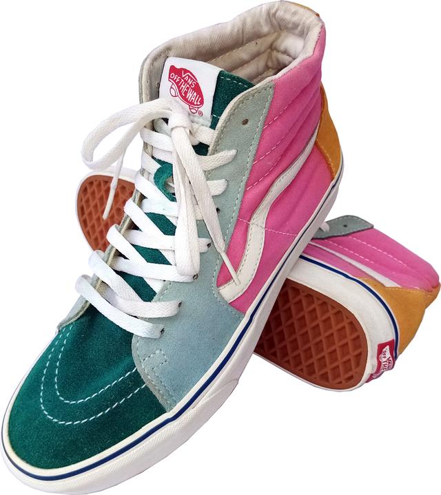 VANS ผ้าใบหุ้มข้อมือสอง สีชมพู เขียว เหลือง สภาพเหมือนใหม่ ส่งฟรี! เก็บปลายทาง 3