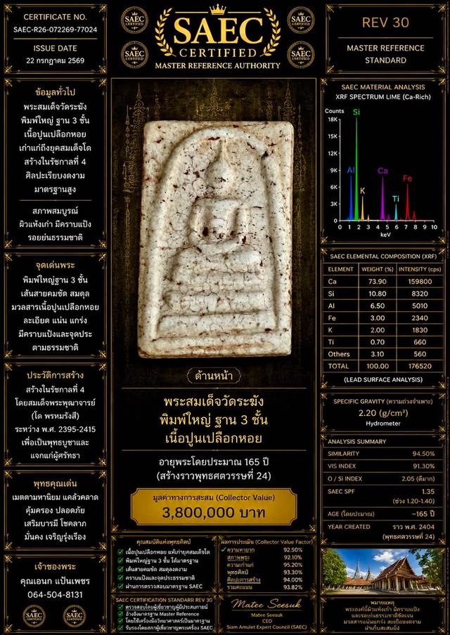 พระสมเด็จวัดระฆังพิมพ์ใหญ่