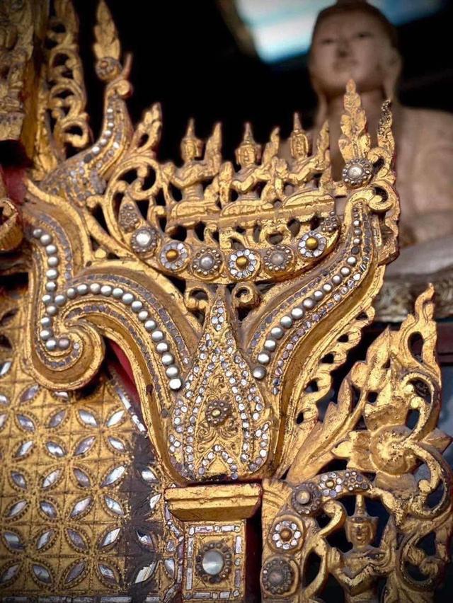 ธรรมมาสน์ไม้ ธรรมมาสโบราณ ชุดใหญ่ ศิลปะล้านนา อายุกว่า80ปี แท่นพระเทศนา 10