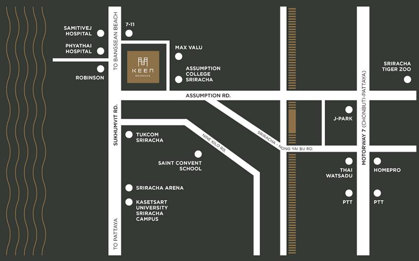 Condo Keen Centre​ Sriracha ตรงข้ามโรบินสัน ศรีราชา 35 ตรม 1 นอน ชั้น18 วิวภูเขา ตะวันออก ตกแต่งครบ 12