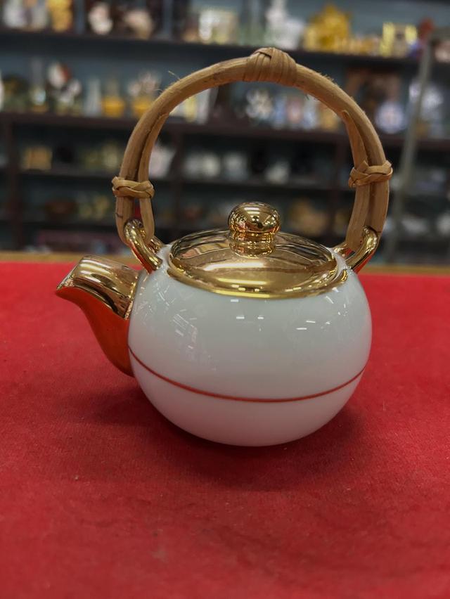 ป้านชาเซรามิค porcelain จิ๋ว มือจับไม้ 4
