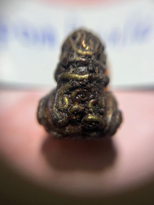 พระปิดตา หลวงพ่อทา วัดพะเนียงแตก พิมพ์เกลอเดี่ยว นั่งยอง เนื้อสำริด 3