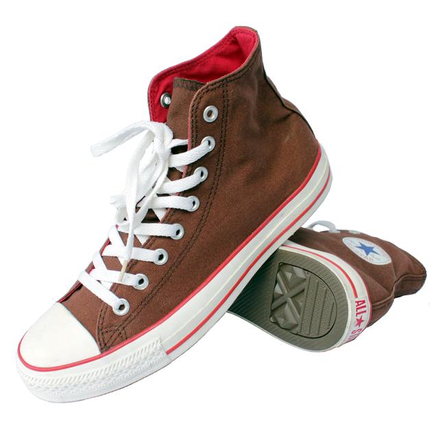 CONVERSE ผ้าใบหุ้มข้อมือสอง สีน้ำตาล สภาพเหมือนใหม่ จัดส่งฟรี!!! เก็บปลายทาง