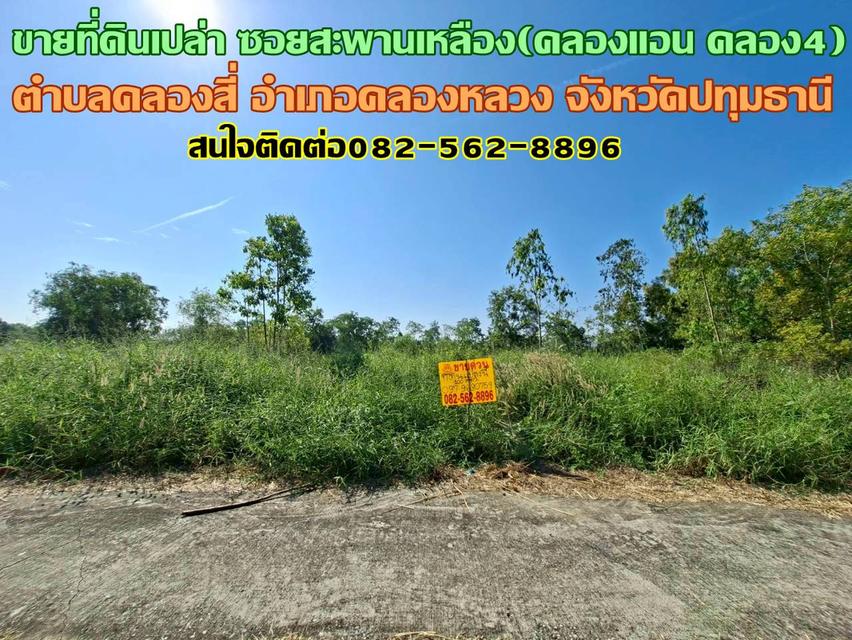 ขายที่ดินเปล่า ซอยสะพานเหลือง(คลองแอน คลอง4) คลองหลวง 1