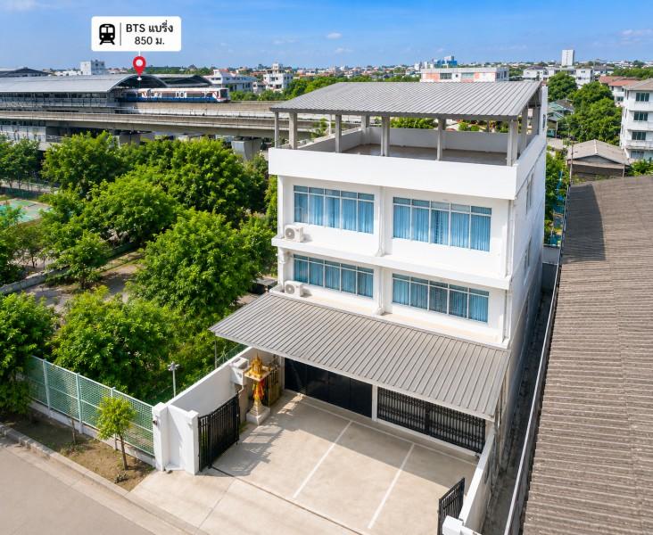 ใกล้ BTSแบริ่ง 850 ม. 540 ตร.ม. ถ.สุขุมวิท107 โฮมออฟฟิศให้เช่า 2 คูหา 3.5ชั้น พร้อมชั้นลอย 3 น้ำ Makro ศรีนครินทร์ 2.81ก 1