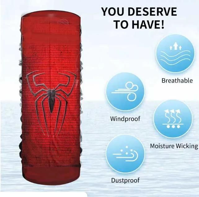 ผ้าบัฟฟ์ลายสไปเดอร์แมน SpiderMan ผ้ากันฝุ่น สุดเท่ห์ ผ้าคลุมหน้า เหมาะสำหรับขี่มอเตอร์ไซค์หรือขี่จักรยาน 8