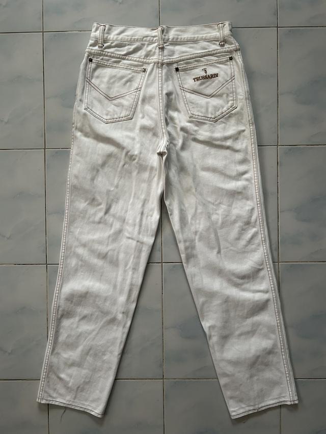 🔥 [Rare Item / สภาพสะสม] กางเกงยีนส์วินเทจ 90s Trussardi Jeans สีขาวครีม คลีนกริ๊บ ✨ รูปที่ 3