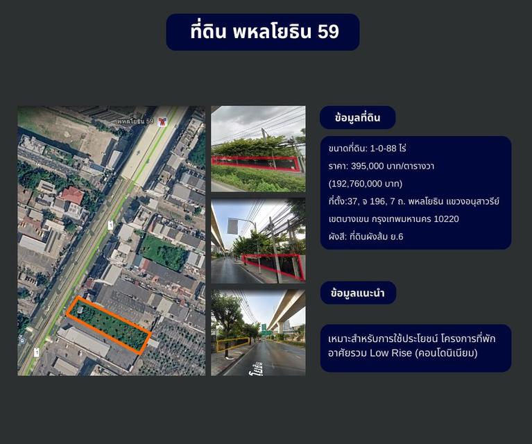 ที่ดินทำเลทอง ใกล้ BTS พหลโยธิน 59 1