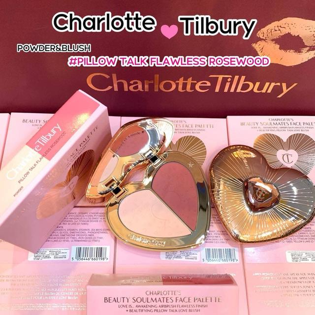 บลัชออนตลับหัวใจลิมิเต็ดอิดิชั่น Charlotte Tilbury Pillow Talk Beauty Soulmates Palette#สคบ.ป้ายไทยราคาเต็มแล้วเคาน์เตอร์ 2,550บาทขนาด 13g. รูปที่ 3