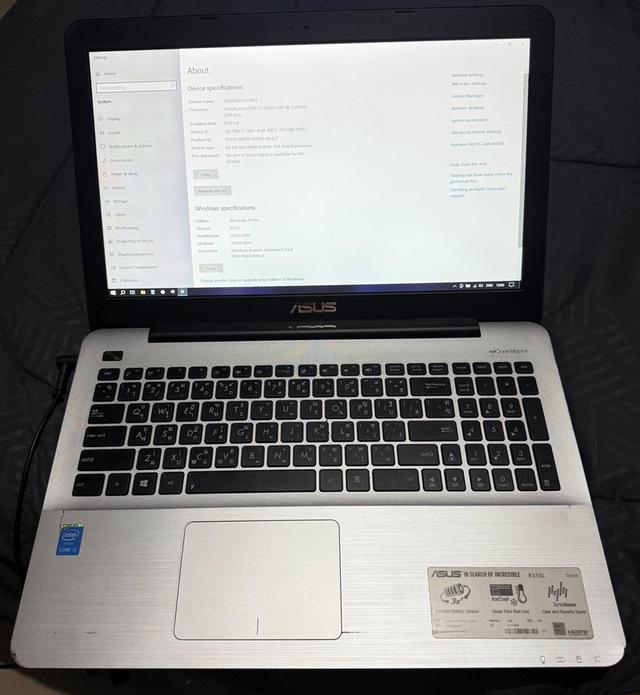 ขาย โน๊ตบุ๊ค Asus จอ ขนาด 15.6 CPU i3 5005U 2.00Ghz แรม 8Gb ฮาร์ดดิส ssd480Gb 
