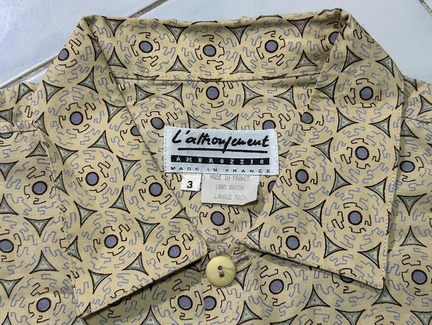 เสื้อเชิ้ตวินเทจ 90s L'attonnement AMBROZZIO - Baroque Medallion Shirt งานหายาก Made in France รูปที่ 3