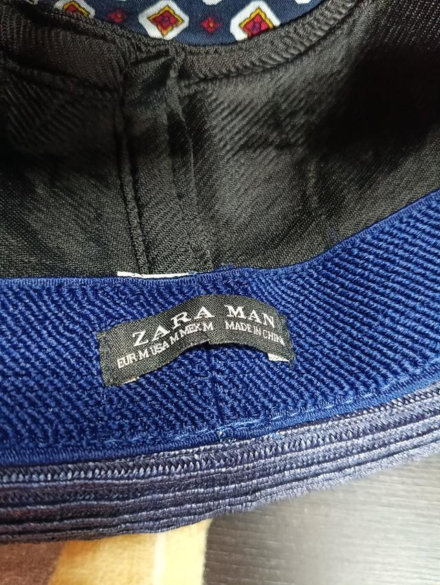 หมวก Trilby Hat ZARA MAN แท้ มือสองสภาพดี ลาย Geometric สีกรมท่า รูปที่ 8