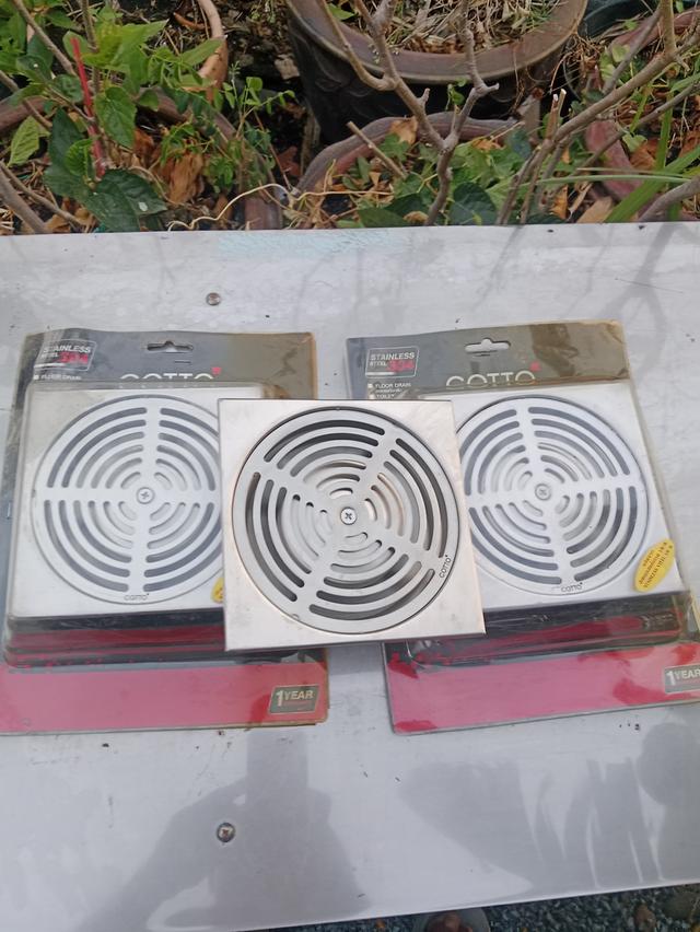 ตะแกรงกันกลิ่นสแตนเลส 304ใช้ติดตั้งกับท่อ PVC ขนาด 2-4 นิ้ว หน้าแปลน 6 นิ้ว