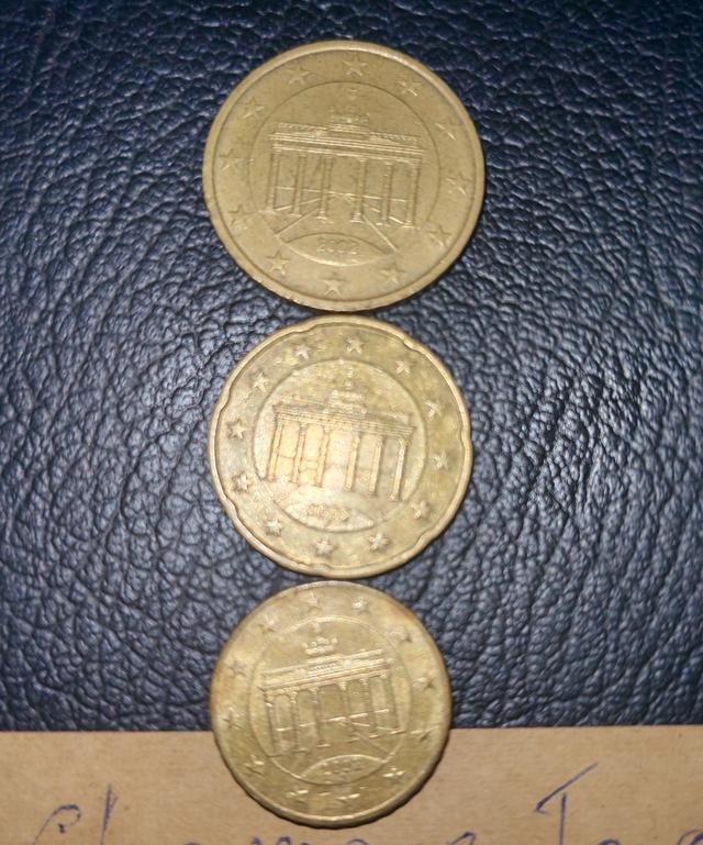 เหรียญ​ยูโร​เซนต์​เยอรมัน,ปี2002, 50,20,10เซนต์​อักษร​ J ทั้ง3เหรียญ​ รูปที่ 1