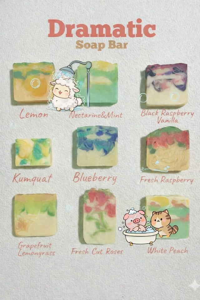 Dramatic soap bar สบู่ทำมือ ใช้แล้วผิวไม่แห้ง รูปที่ 2