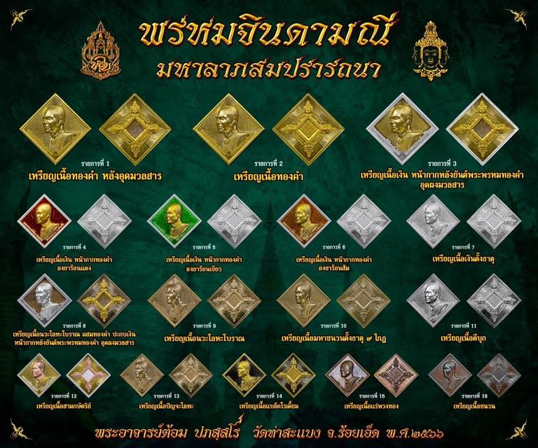 เหรียญพรหมจินดามณี เนื้อเงินหน้ากากทองคำ หลังพระพรหมทองคำ อุดผงมวลสาร ปี66 พระอาจารย์ต้อม วัดท่าสะแบง รับประกันพระแท้ตลอดชีพ พร้อมกล่องเดิมจากวัด