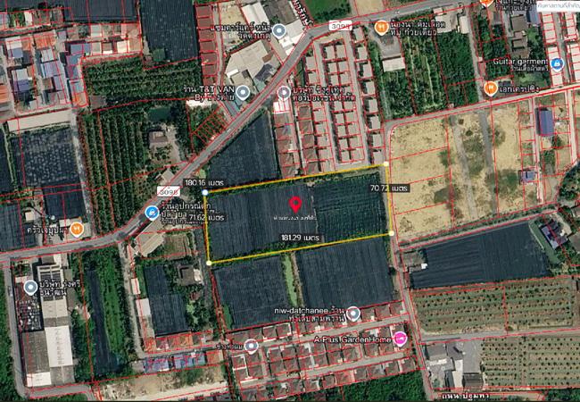 ขายที่ดิน ซอยโรมัน ตำบลสามพราน อำเภอสามพราน นครปฐม เนื้อที่ 8 ไร่ 1