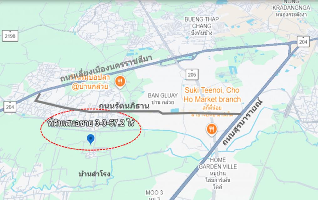ขาย ที่ดิน ทำเลทองของย่านอยู่อาศัย  ชุมชนบ้านสำโรง เนื้อที่ 3 ไร่ 67.2 ตรว ผังเมืองสีชมพูประเภทชุมชน การคมนาคมเชื่อมต่อห 1