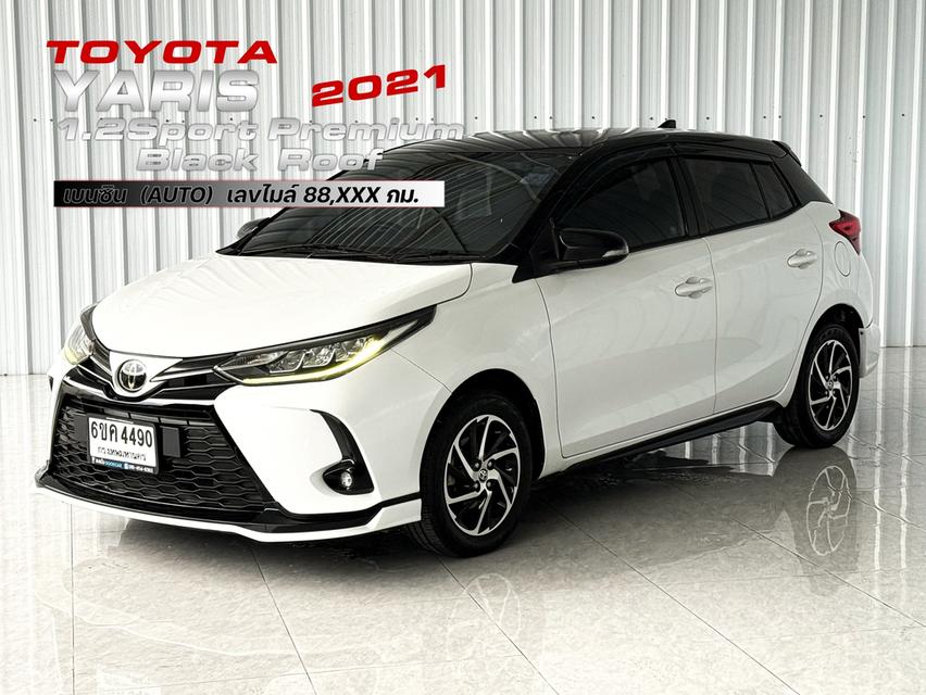 ⭐รถบ้าน วิ่งน้อย สภาพดี ไม่มีน้ำท่วม ⭐Toyota Yaris1.2 Sport Premium หลังคาดำทูโทน