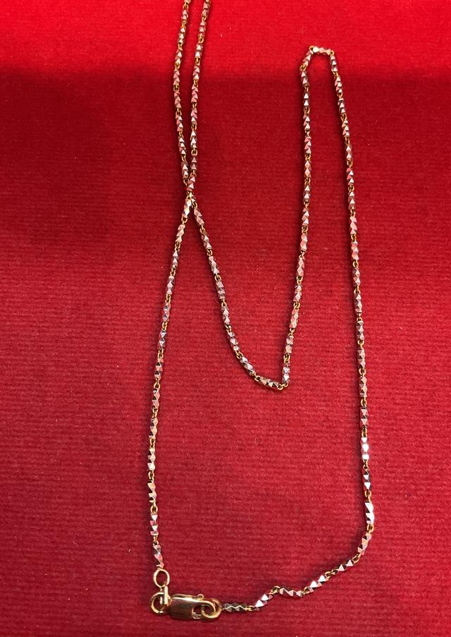 สร้อยคอทองแท้ 18K 💯% ชุบทองคำขาว ✨ น้ำหนัก 5.75 กรัม ยาว 16 นิ้ว งานมือสองสภาพสวย พร้อมส่ง 🚚 รูปย่อยที่ 4