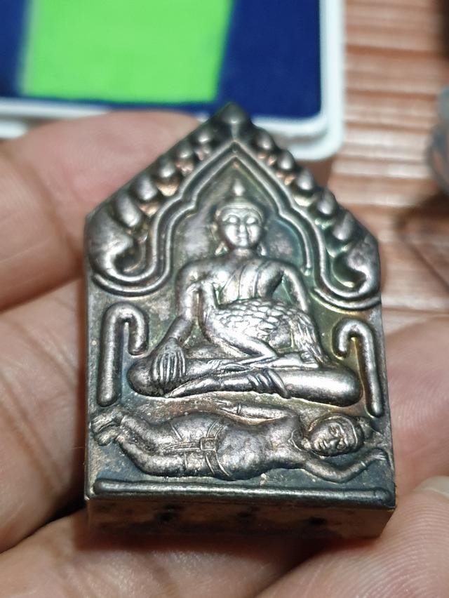พระขุนแผนอุ้มไก่ หลวงปู่ข้าวแห้ง พิมพ์นำกฤษ์หน้ากากเงินเต็ม ตะกรุด 5 ดอก รูปที่ 10
