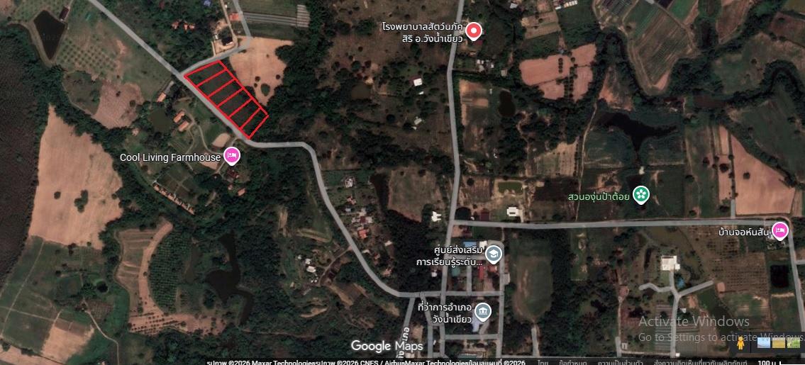 ที่ดินเปล่า ด้านหลังอำเภอ วังน้ำเขียว แบ่งขาย ได้ 1