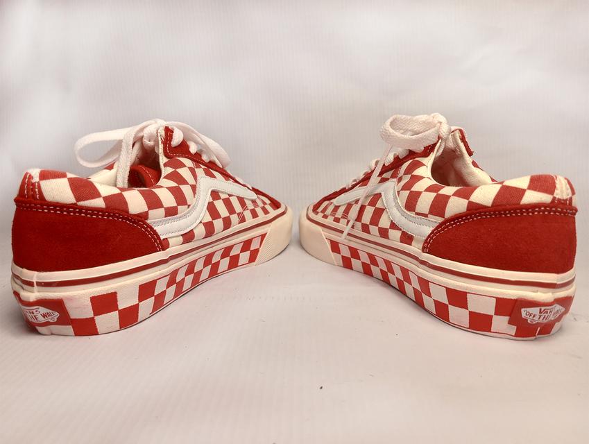 VANS รองเท้าผ้าใบของใหม่ สีแดงลายตาราง หมากรุก จัดส่งฟรี!!! เก็บปลายทาง 5