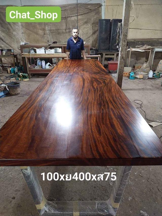 โต๊ะไม้ ยาว 4  เมตร  ( เพจ : Chat_Shop ) 5