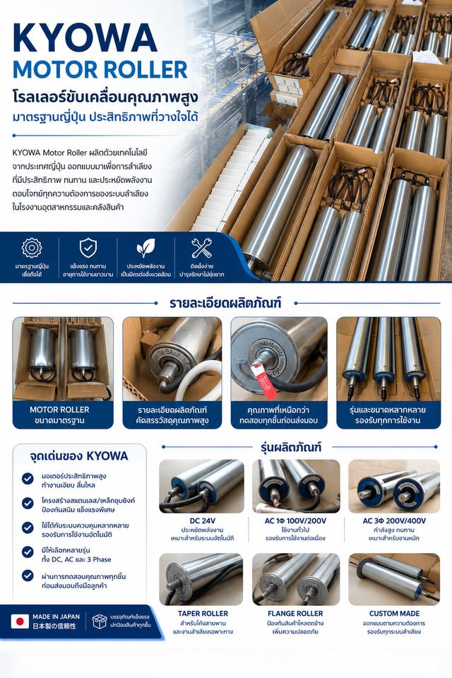 ตัวแทนจำหน่าย Motor Roller KYOWA , AC Motor Roller KYOWA , Motor Pulley KYOWA , Drum Motor , Idle Roller DAMON ,Sunny King Pump, มอเตอร์เขย่า 2