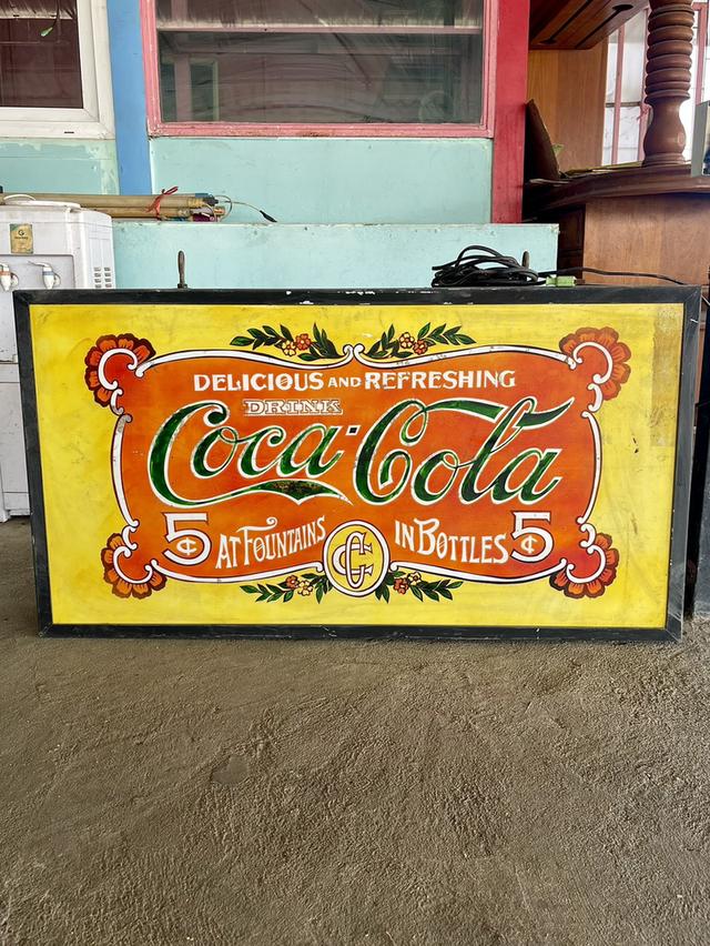 ป้ายไฟโค้กเก่า ป้ายไฟCoca Cola ป้ายไฟวินเทจ ขนาดใหญ่ ป้ายไฟย้อนยุค ป้ายไฟเก่า