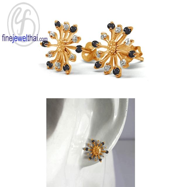 Finejewelthai เครื่องประดับ ต่างหูนิลแท้ เพชรพรีเมี่ยม E1079on รูปย่อยที่ 4