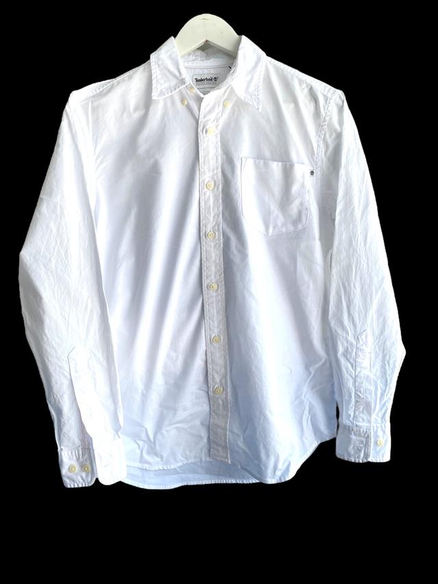 Timberland Men White Regular Fit Solid Casual Shirt 2