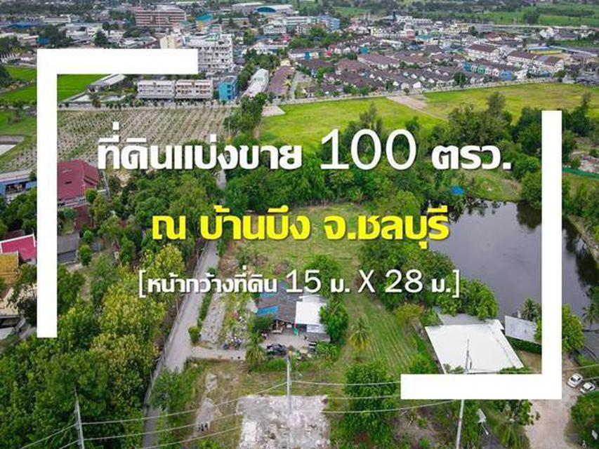 ที่ดินแบ่งขาย บ้านบึง จ.ชลบุรี 100 ตรว. ทำเลนี้เหมาะสร้างบ้านพักอาศัย ทำเลแบบนี้หายากมาก โทร 0863212581 1