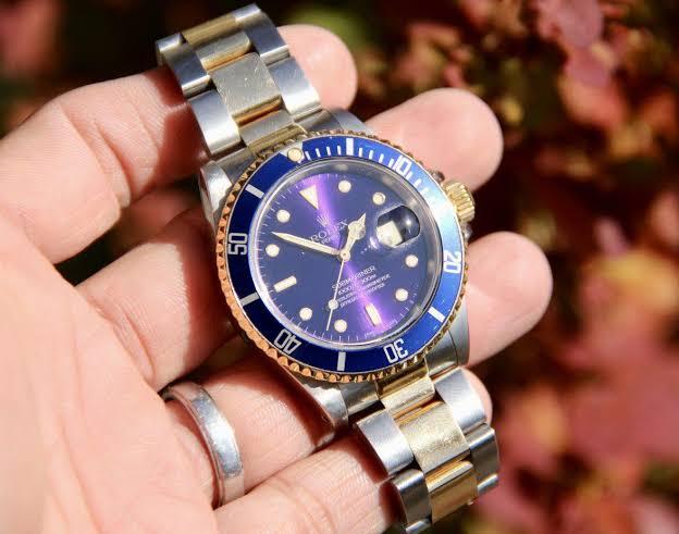 Rolex submariner Blue Sunburst 16613 2004 2