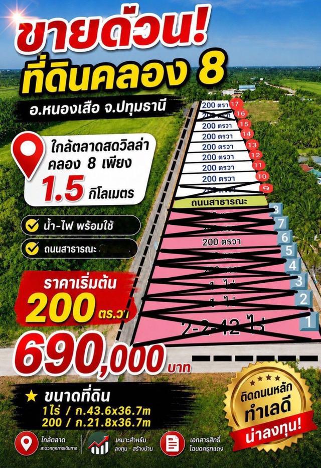 ขายที่ดอนคลอง 8 หนองเสือ 1